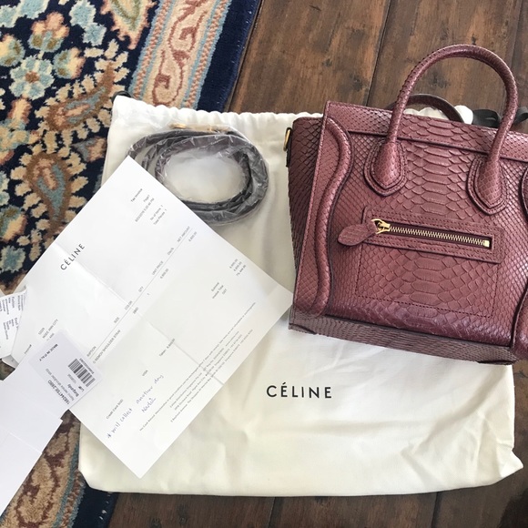 celine nano burgundy